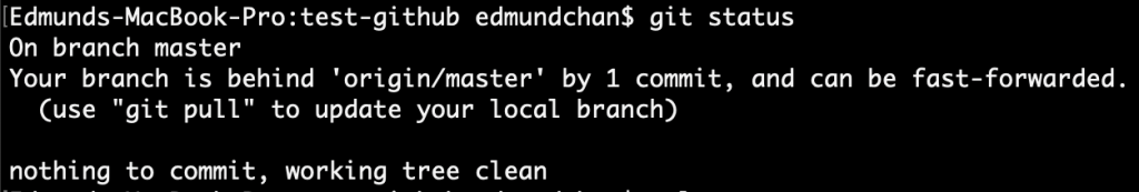 git status after fetch